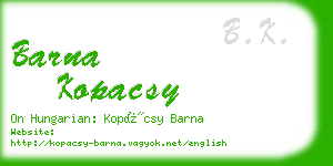 barna kopacsy business card